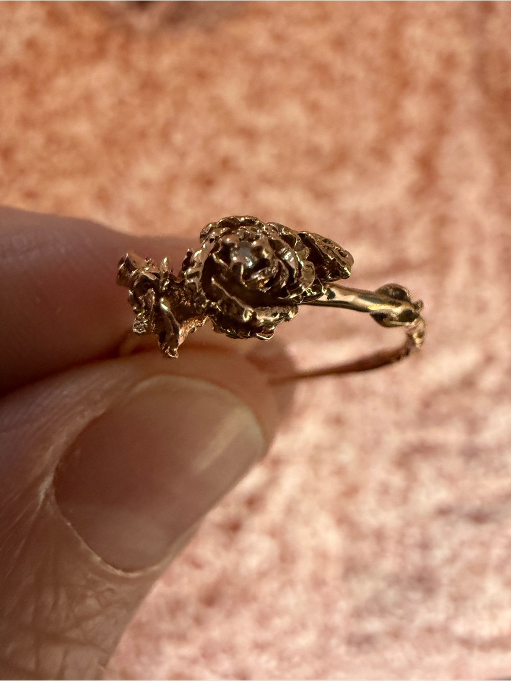 Catbird - Laurie Fleming 14k Rose Gold Dewy Diamond Rose Ring - Picture 2 of 13